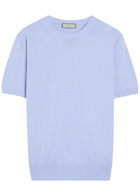 Canali Fine Cotton-knit T-shirt Light Blue