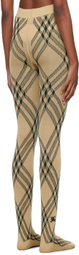 Burberry Beige & Green Check Tights