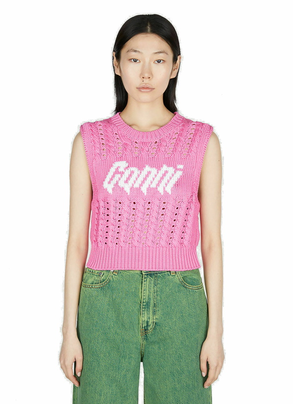 Photo: GANNI - Rope Cropped Vest in Pink
