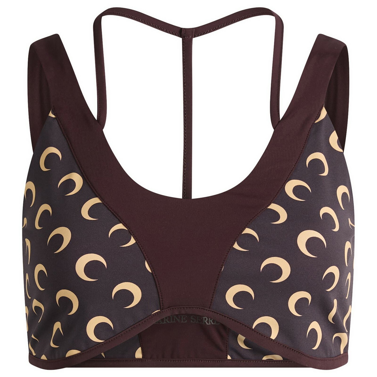 Marine Serre Women's Athleisure Yoga Bra Top in Deep Mahogany