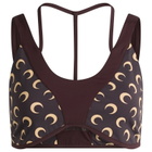 Marine Serre Women's Athleisure Yoga Bra Top in Deep Mahogany