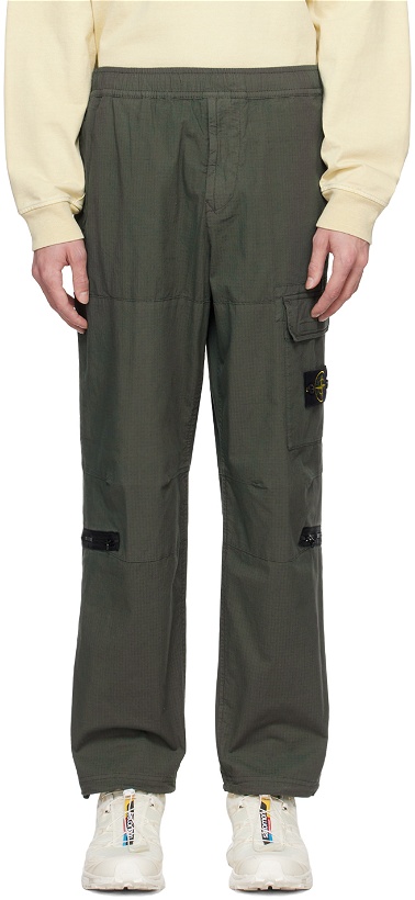 Photo: Stone Island Green Multi-Pocket Cargo Pants