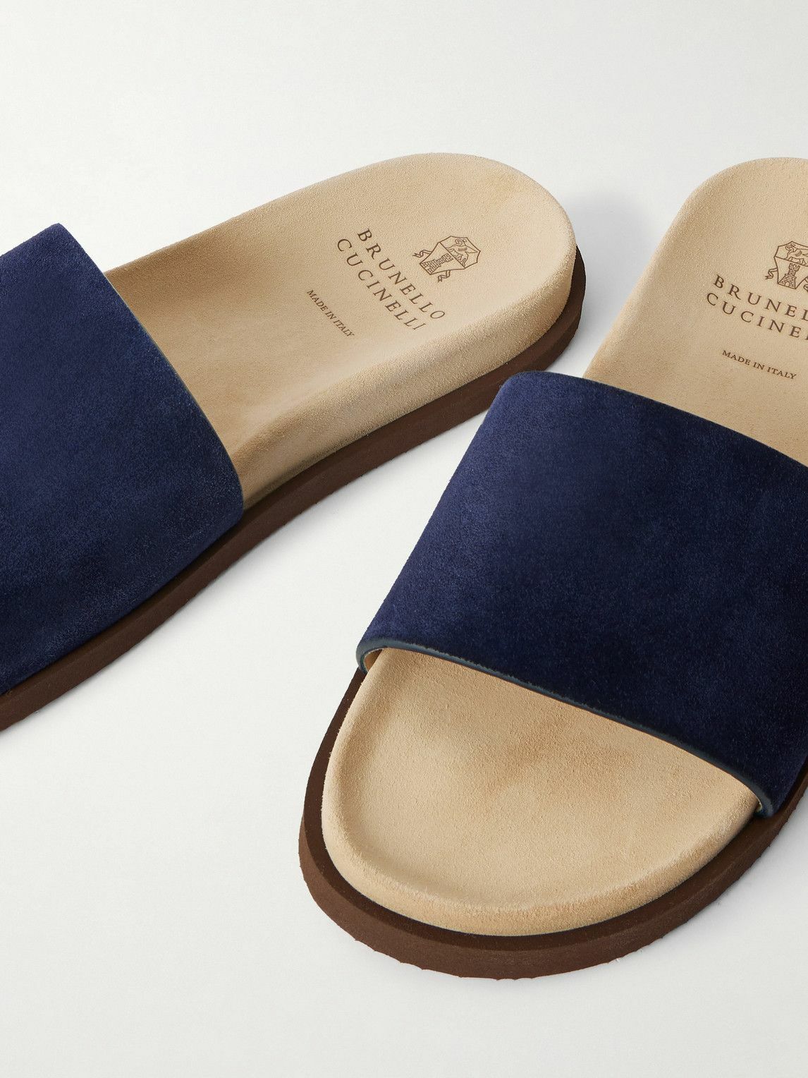 Brunello Cucinelli - Suede Slides - Blue
