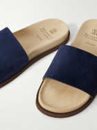 Brunello Cucinelli - Suede Slides - Blue