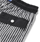 Atalaye - Miramar Short-Length Striped Cotton-Blend Swim Shorts - Black