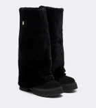 Bogner Turin shearling and suede knee-high boots