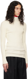 ANDREĀDAMO Off-White Striped Turtleneck