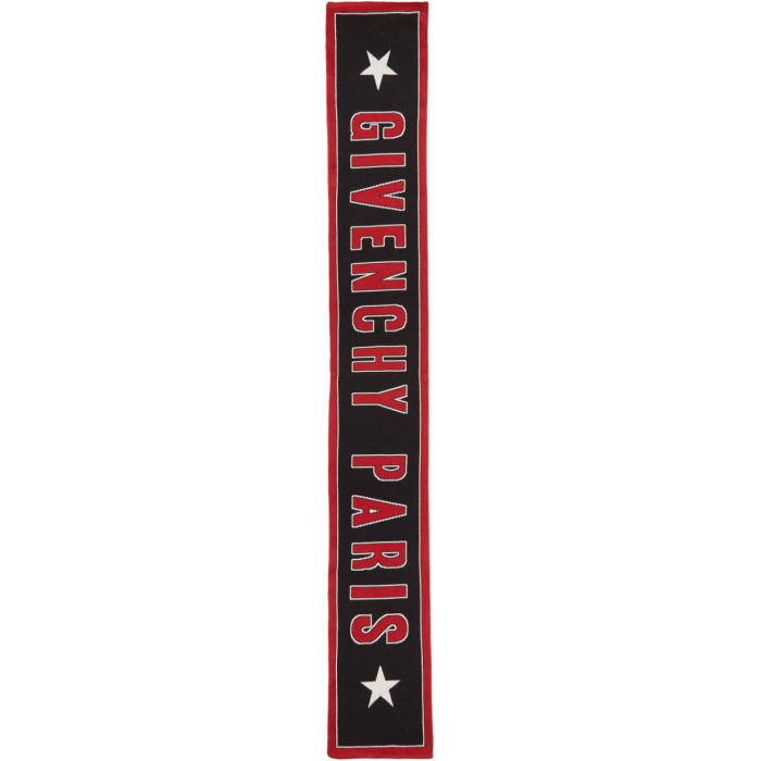 Photo: Givenchy Black and Red Paris Logo Scarf
