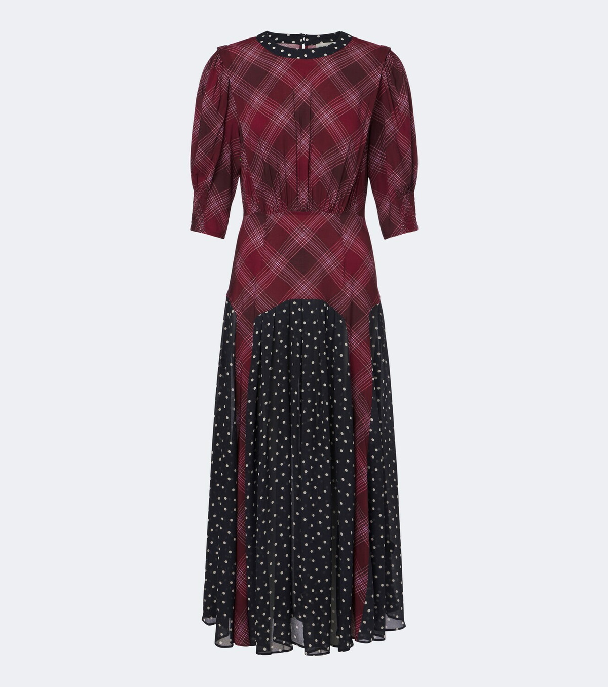 Rixo Meg plaid and polka-dot maxi dress