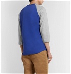 Comme des Garçons SHIRT - Logo-Print Colour-Block Logo-Print Cotton-Jersey T-Shirt - Blue