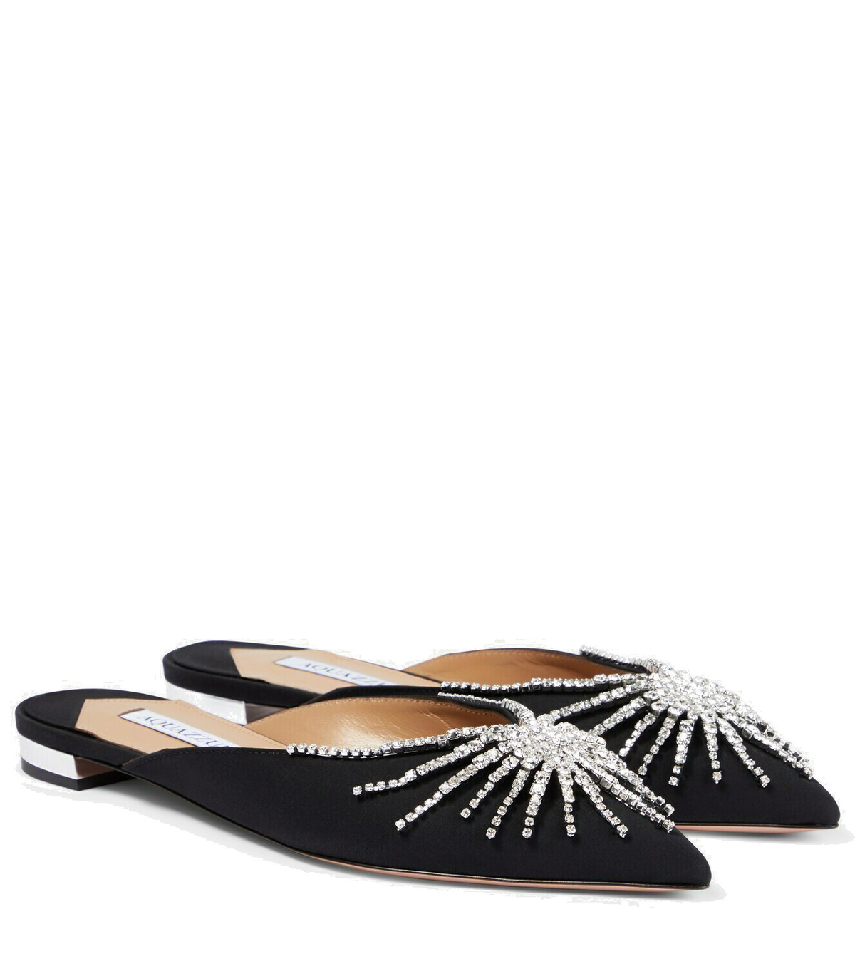 Escarpins Plats Aquazzura Sunshine à Pompons - Taille EU 37 (US 7) - Suède Rouge - Occasion