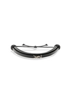 Saint Laurent Cassandre Logo Leather Bracelet Black