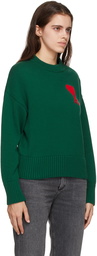 AMI Alexandre Mattiussi Green Oversize Ami De Coeur Sweater