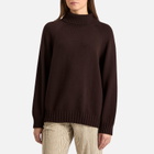 DONNI. Women's Cotton Cashmere Turtleneck Jumper in Espresso