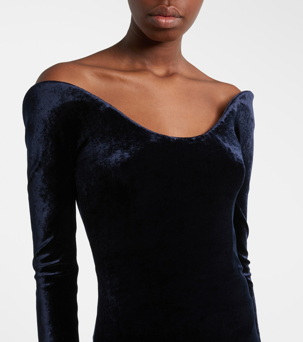 Alaïa Off-shoulder velvet gown