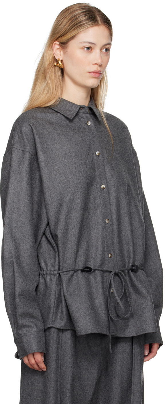 LE17SEPTEMBRE Gray Wool Drawstring Shirt