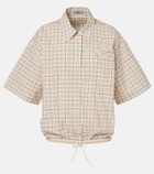 Prada Checked cotton poplin top