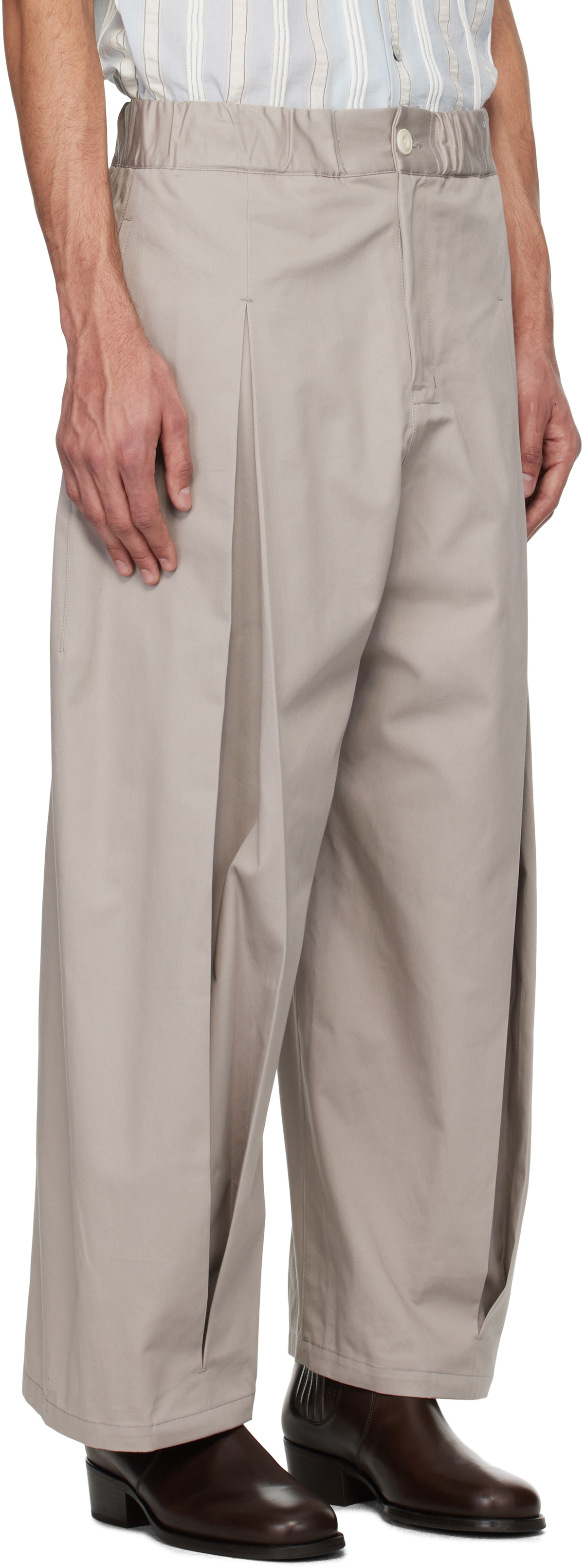 SAGE NATION Gray Box Pleat Trouser SAGE NATION