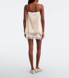 Magda Butrym Lace-trimmed silk satin miniskirt