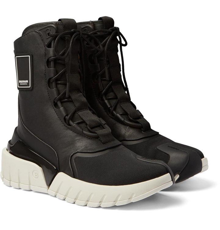 Photo: Balmain - B-Army Leather and Canvas High-Top Sneakers - Black