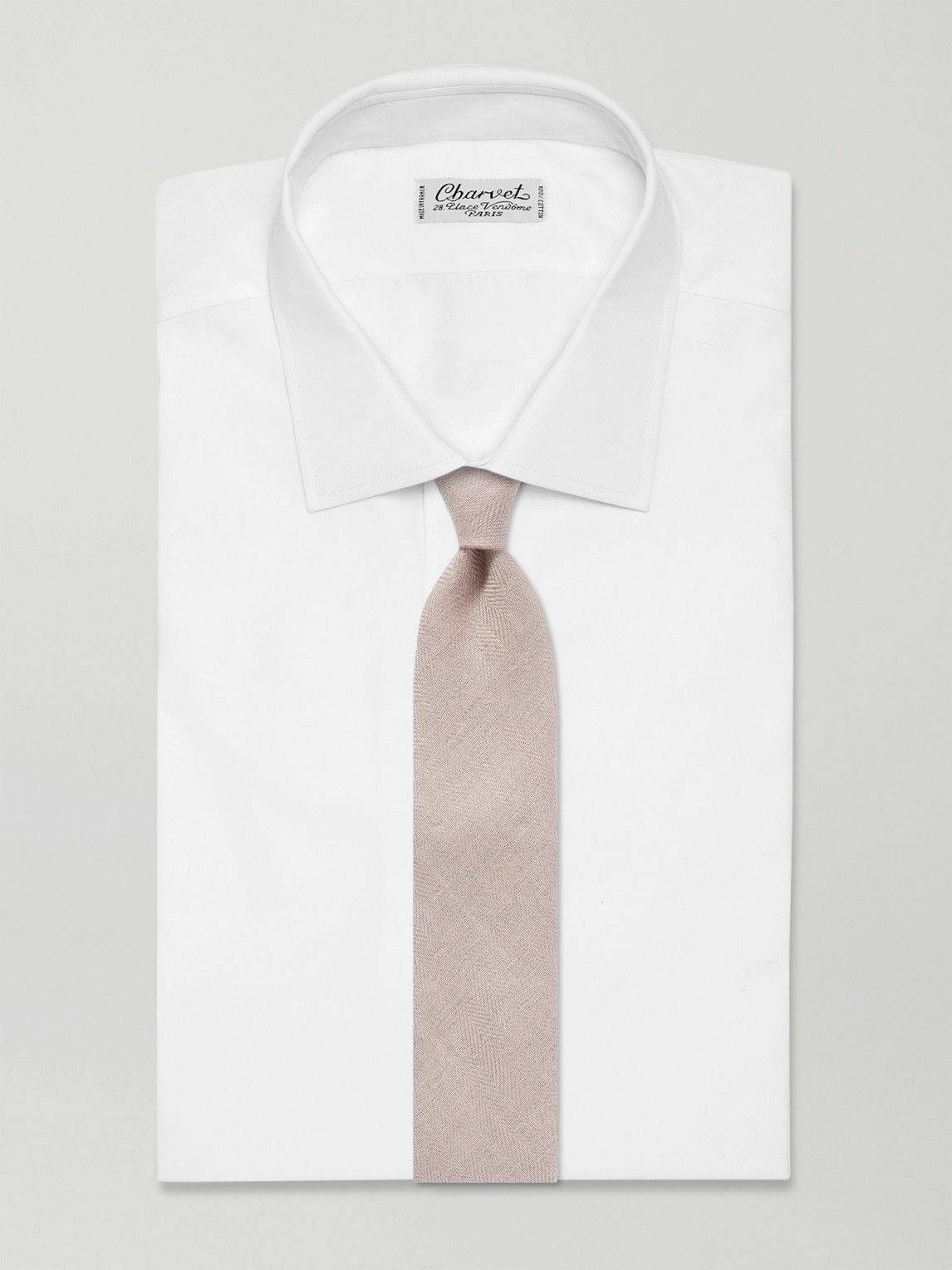 Oliver Spencer - 8cm The Southwell Herringbone Linen Tie