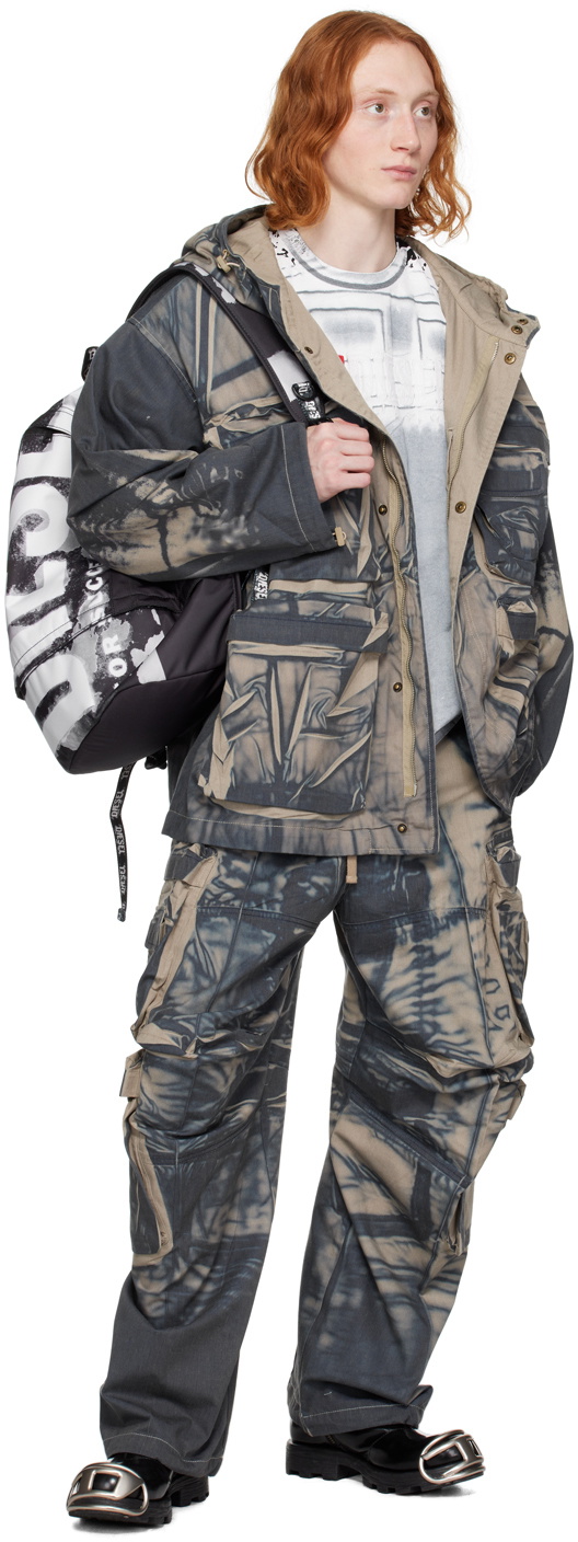 diesel cargo ゆー Diesel Navy and Beige P-Hugh Cargo Pants Diesel