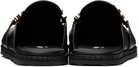 Moschino Black Leather Mule Loafers