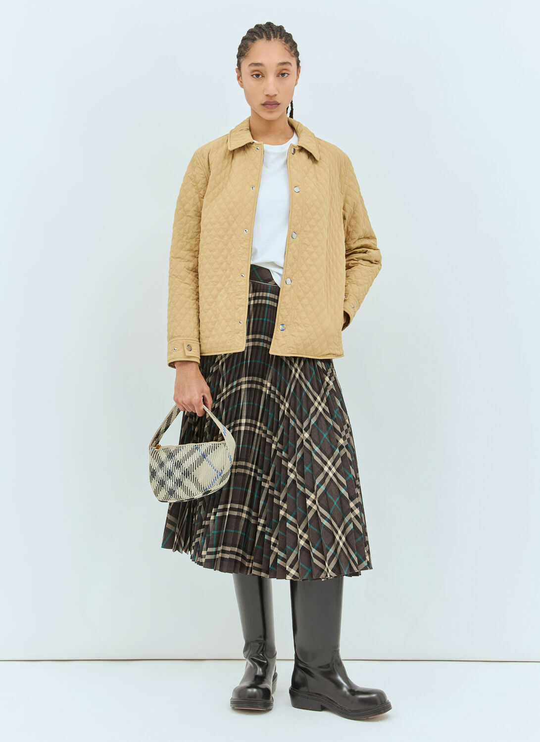 Burberry Check Mini Knitted Shoulder Bag