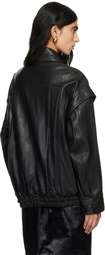 Nour Hammour Black Micah Leather Bomber Jacket