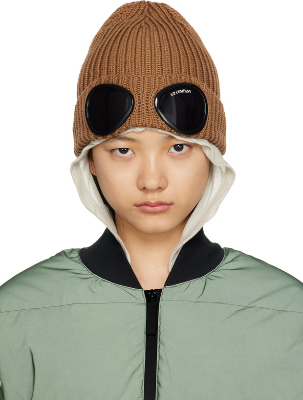 Photo: C.P. Company Brown Goggle Beanie