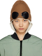 C.P. Company Brown Goggle Beanie