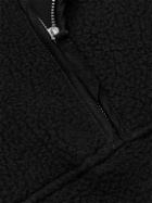 Cherry Los Angeles - Ripstop-Trimmed Logo-Embroidered Fleece Half-Zip Jacket - Black