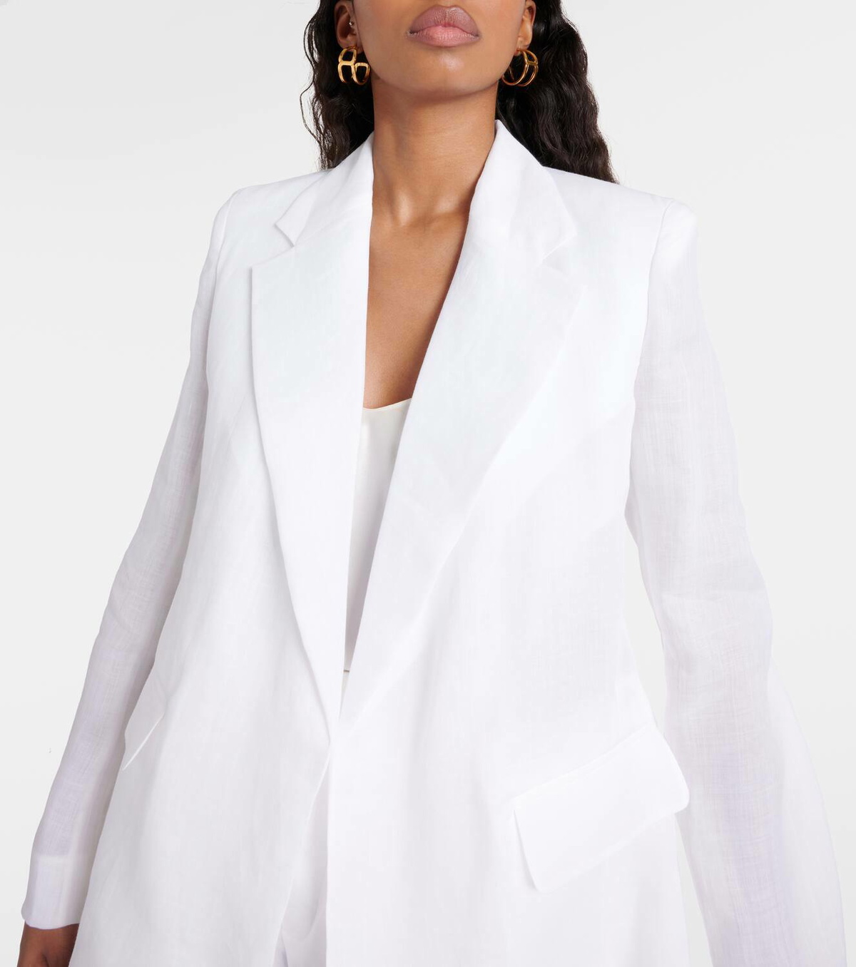 elongated ramie blazer