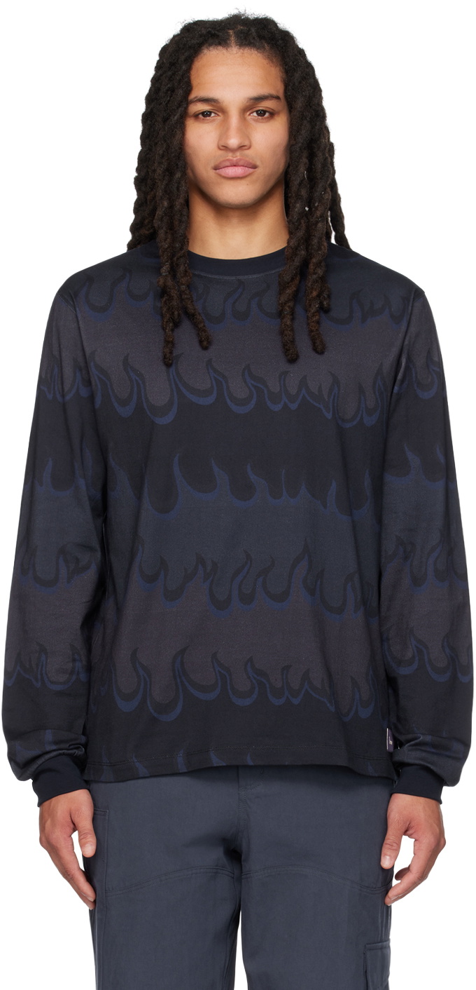 Dime Black Space Flame Long Sleeve T-Shirt Dime