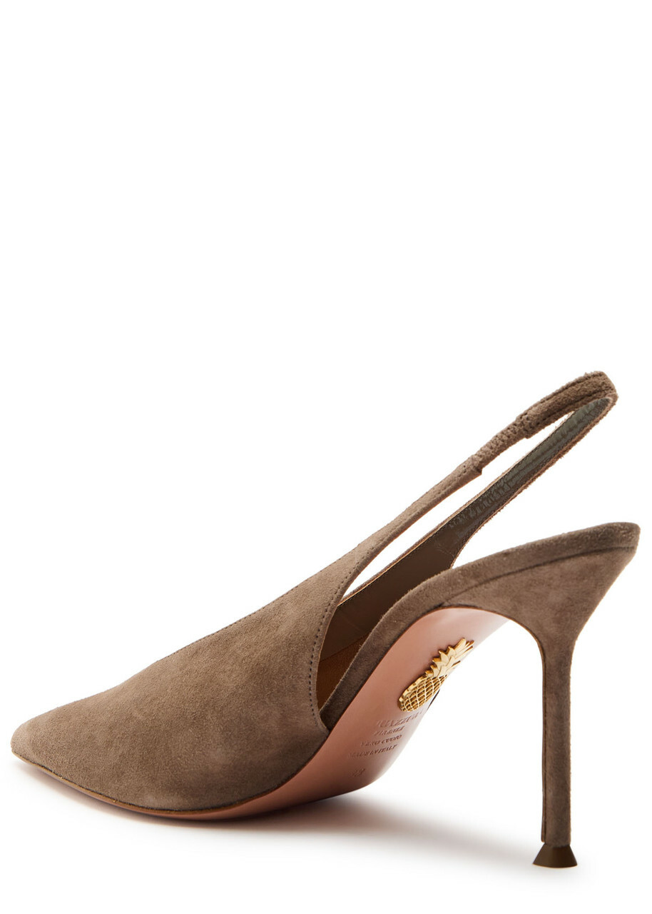 Aquazzura Voltaire 85 Suede Slingback Pumps