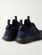 TOM FORD - Jago Leather-Trimmed Nylon, Mesh and Suede Sneakers - Blue