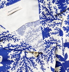 Alexander McQueen - Printed Matte-Satin Shirt - Blue