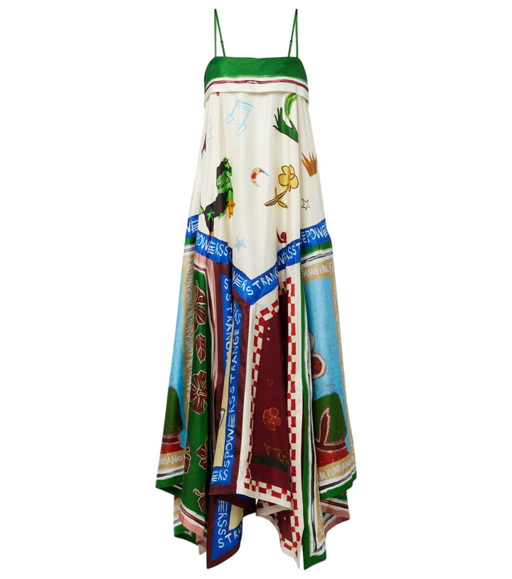 Photo: Alémais x MLAK Tangible Love printed silk midi dress