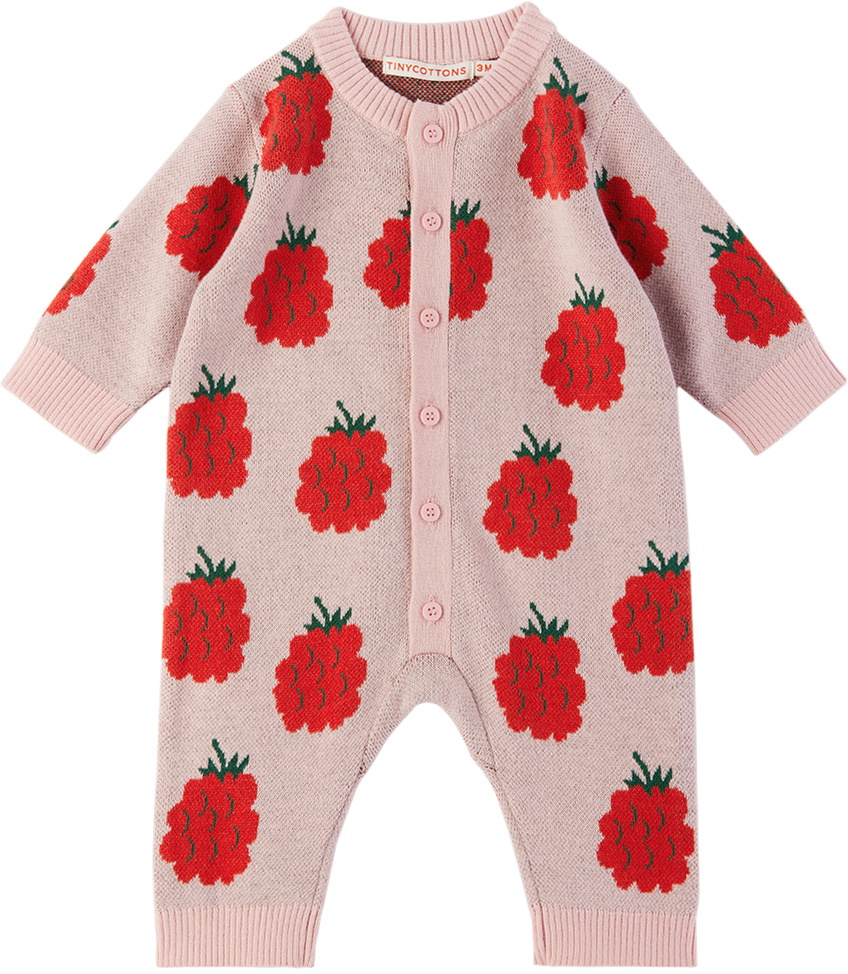 TINYCOTTONS Baby Pink Raspberries Jumpsuit