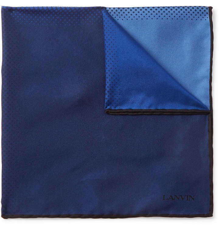 Photo: Lanvin - Printed Silk Pocket Square - Blue