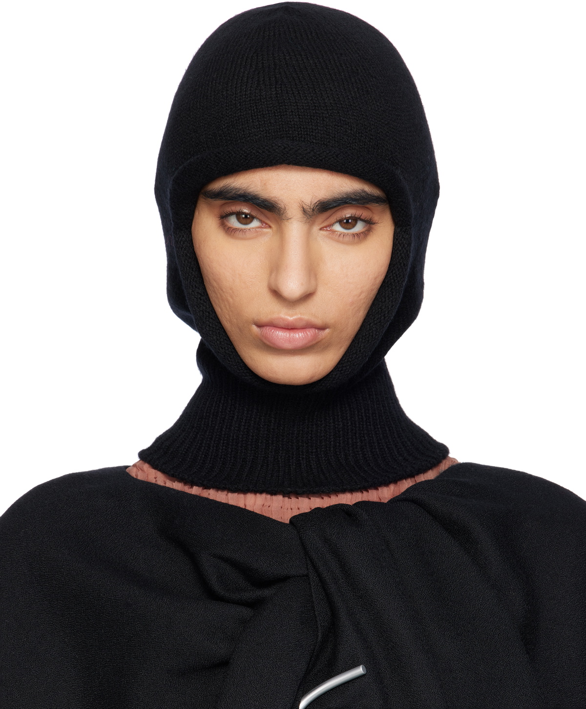 ISSEY MIYAKE Black Chunky Wool Balaclava Issey Miyake Men