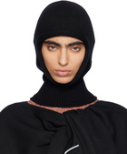 ISSEY MIYAKE Black Chunky Wool Balaclava