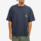 YMC Men's Embroidered Triple T-Shirt in Navy