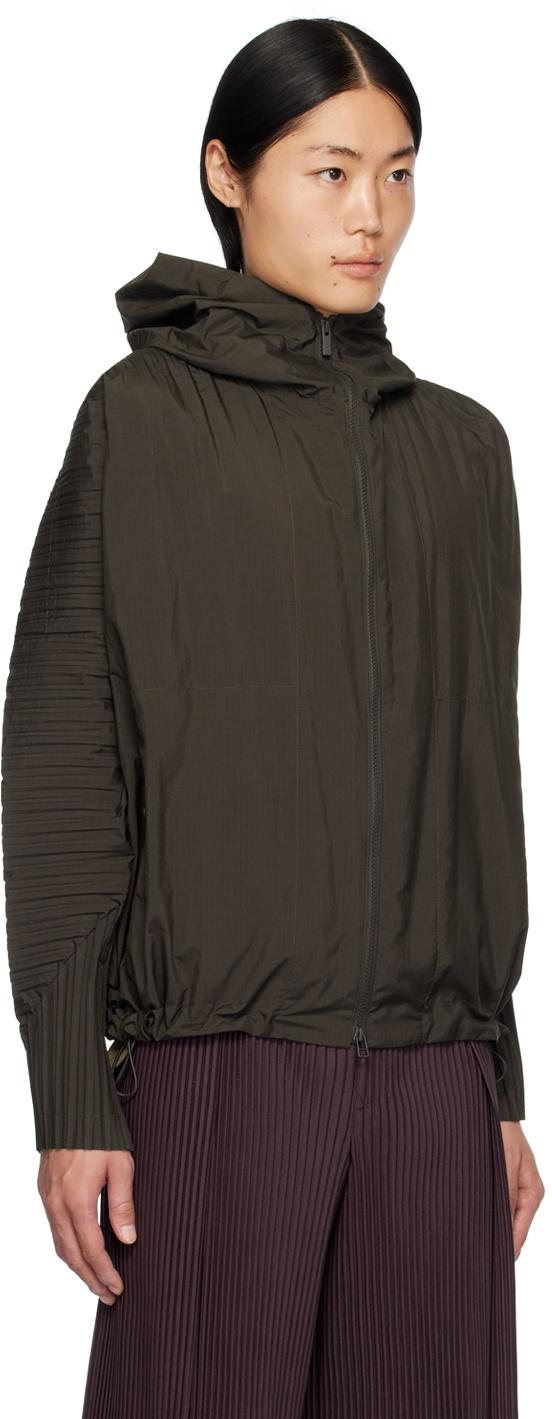 HOMME PLISSÉ ISSEY MIYAKE Brown Cascade Jacket Homme Plisse Issey