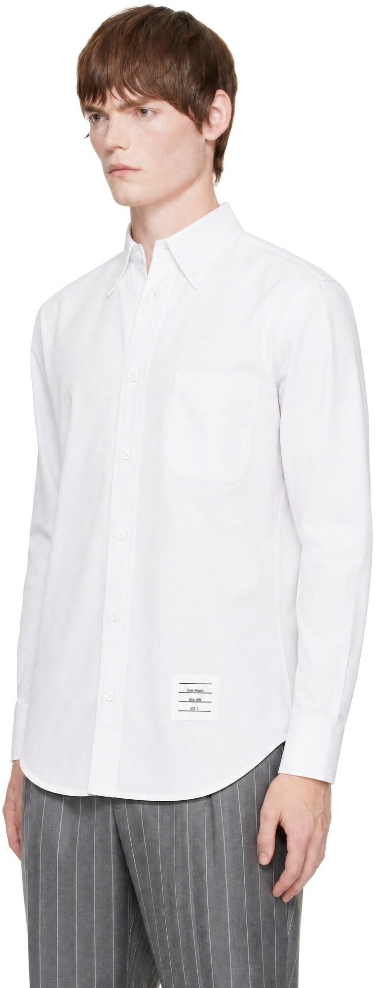 Thom Browne White Solid Poplin Classic Shirt