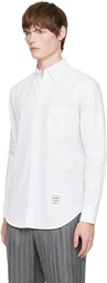 Thom Browne White Solid Poplin Classic Shirt