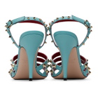 Valentino Garavani Blue Rockstud Kidskin Heeled Sandals