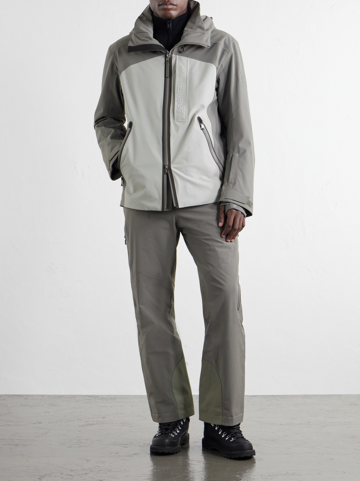 BOGNER - Fenno-T Hooded Logo-Embossed Stretch-Twill Padded Ski Jacket - Gray