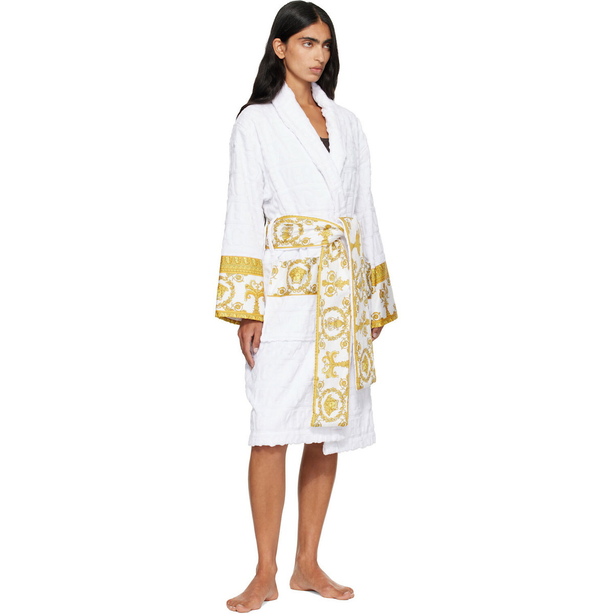 Versace White 'I Heart Baroque' Bathrobe