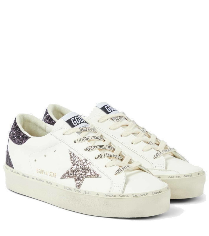 Photo: Golden Goose Hi Star glitter leather sneakers